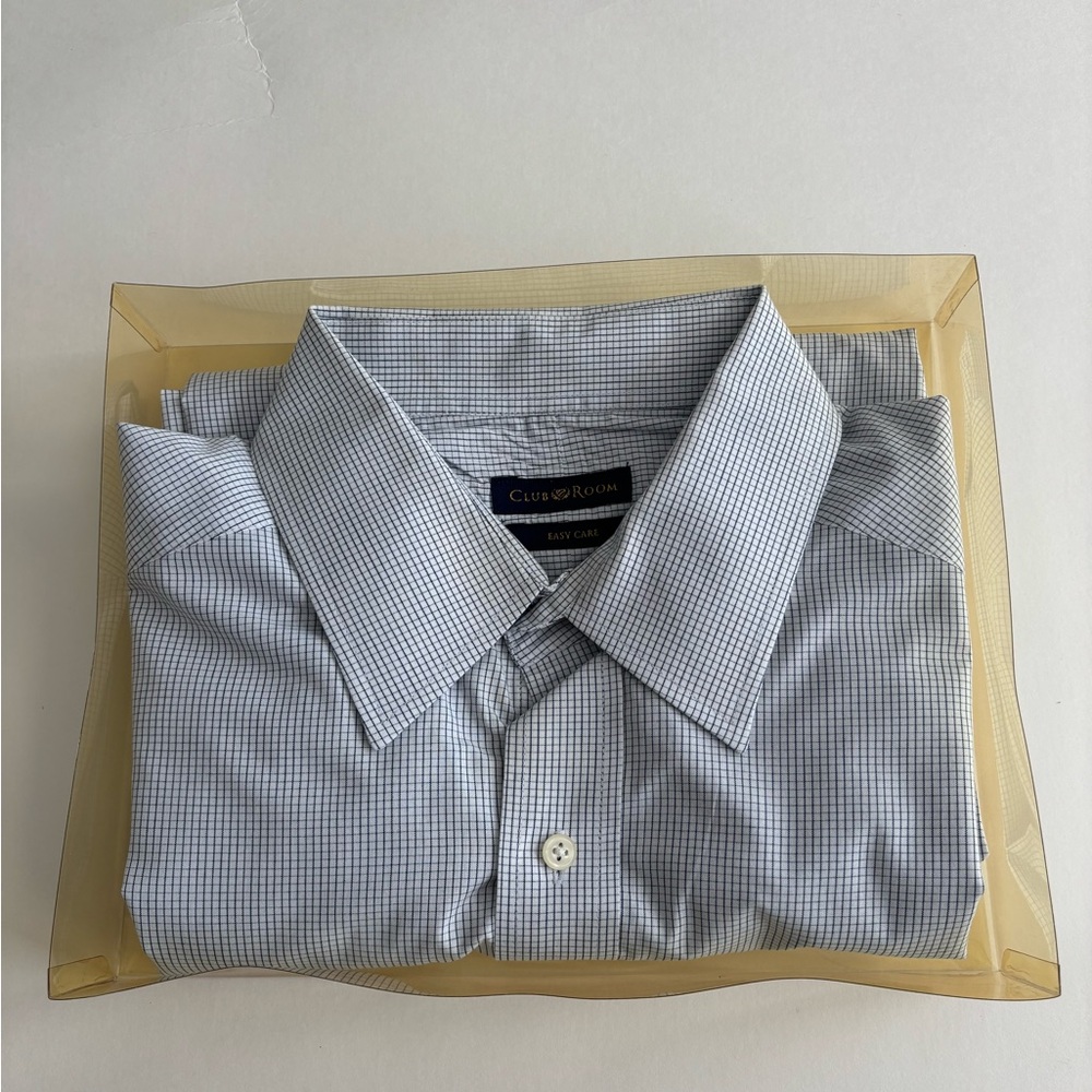 Men’s clubroom shirt, white black jacket size 16 1/2
